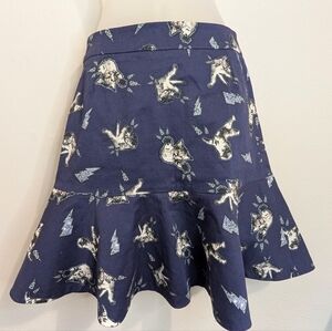 Markus Lupfer Cats Kitten Print Preppy Dark Academia Whimsigoth Punk Skirt XS